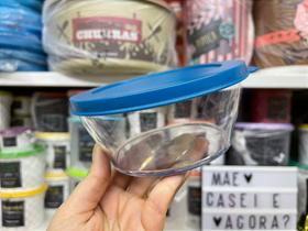Tigela Clear 610 ml Transparente e Azul - Tupperware