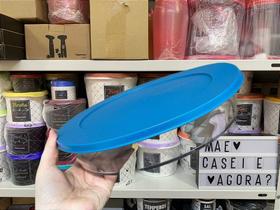 Tigela Clear Baixo 2 Litros - Transparente e Azul - Tupperware