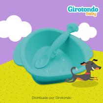 Tigela Com Ventosa E Colher Cachorro Em Silicone - Girotondo Tigela Com Ventosa E Colher Cachorro Em Silicone - Girotondo