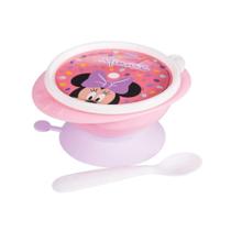 Tigela Com Ventosa E Colher Infantil Minnie 240ml Plasutil