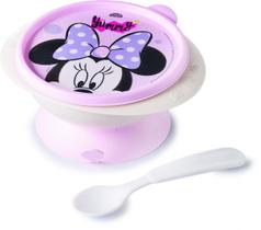 Tigela Com Ventosa e Colher Minnie ou Mickey Baby Plasútil