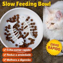 Tigela Comedouro Lento para Gatos Anti-Gula Reduz Ansiede Tigela Comedouro Lento para Gatos Anti-Gula Reduz Ansiede