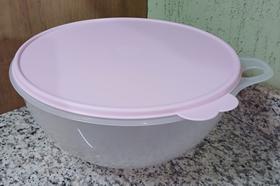 Tigela Criativa 7,8L Peonia Translúcida e Tampa Rosa Tupperware