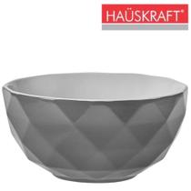 Tigela / cumbuca de porcelana bowl relevo cinza zima hauskraft 540ml