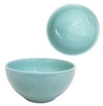 Tigela Cumbuca de Porcelana Bowl Verde Tifany 500ml - Hr Horacilio Tigela Cumbuca de Porcelana Bowl Verde Tifany 500ml - Hr Horacilio