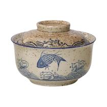 Tigela De Cerâmica Estilo Japonês De 6,5 Polegadas Com Tampa Para Sopa, Arroz, Macarrão E Mingau