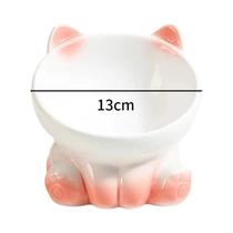 Tigela De Cerâmica Fofa Para Gatos Com Pés Altos Para Proteção Da Coluna Cervical De Cães E Gatos -