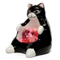 Tigela de Cerâmica Gato Preto Preguiçoso Bee! Decoração para Casa Tigela de Cerâmica Gato Preto Preguiçoso Bee! Decoração para Casa
