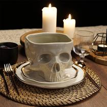 Tigela De Cerâmica Gótica Com Caveira, Louça Retro De Porcelana Para Halloween, Decoração Para Casa Tigela De Cerâmica Gótica Com Caveira, Louça Retro De Porcelana Para Halloween, Decoração Para Casa