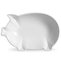 Tigela de Cerâmica Grande Pig Branca 37 x 25 x 8cm