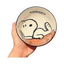 Tigela De Cerâmica Snoopy Fofa Kawaii Anime Cartoon Conjunto De Talheres Presente Doméstico