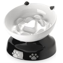 Tigela de comida para gatos Slow Feeder Y YHY Ceramic Cat Shape Design