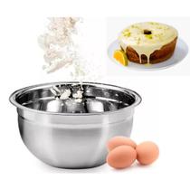 Tigela de Inox tipo Bowl 24 cm Capacidade 3 Litros Multiuso Uso Profissional e Doméstico
