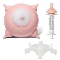 Tigela de leite Bubble Feeder Puppy Milk Feeder Puppy Nursing Station Alimentadores de filhotes para vários filhotes Substituto do leite para cachorros Dongdong (tamanho L (cachorrinho médio/grande), rosa)