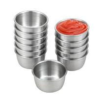Tigela De Molho Em Aço Inoxidável Mini 6 12 Peças Copos Redondos Para Molho Reutilizáveis
