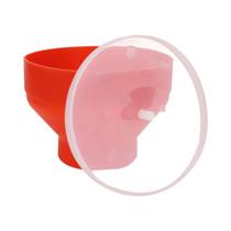 Tigela De Pipoca De Silicone Vermelha Dobrável Para Micro-ondas Com Tampa, Utensílio De Cozinha Para