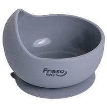 Tigela de Silicone Infantil com Ventosa Cinza - Freso Baby