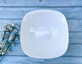 Tigela de Vidro Branco Saladeira Quadrada 20cm Borel Opaline - Cok