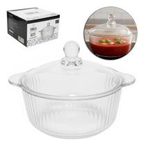 Tigela De Vidro Canelada c/ Tampa 750ml Cosy Tigela De Vidro Canelada c/ Tampa 750ml Cosy