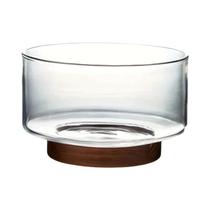 Tigela de Vidro Grande com Base de Madeira - Ideal para Frutas, Saladas e Pipoca Tigela de Vidro Grande com Base de Madeira - Ideal para Frutas, Saladas e Pipoca