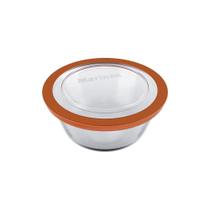 Tigela de Vidro Prática Com Tampa Redonda 600 ml Marinex