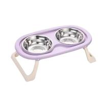 Tigela Dupla Dobrável De Aço Inoxidável Com Suporte Para Cães E Gatos Alimentador De Comida E Água.