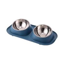 Tigela Dupla Para Gato E Cachorro Em Aço Inoxidável, Alimentador De Água Para Animais De Estimação