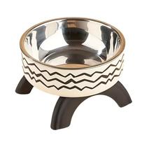 Tigela Elevada Anti-Tip De Aço Inoxidável Para Gatos E Cães Pequenos Com Base De Silicone