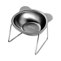 Tigela Elevada De Aço Inoxidável Para Gatos Com Suporte, Comedouro Anticervical Para Gatos E Cães