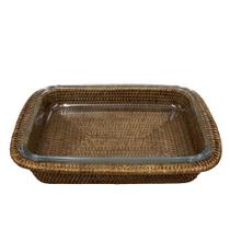 Tigela Em Vidro E Suporte Em Rattan Maya 34cm Natural Home-Un Tigela Em Vidro E Suporte Em Rattan Maya 34cm Natural Home-Un