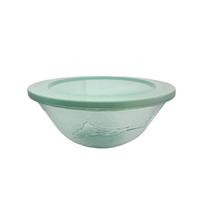 Tigela Fruteira Flor De Lírio Vidro 3.5 Litros Com Tampa Plástica Vitazza
