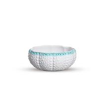 Tigela Grande de Cerâmica Al Mare Branca/Azul 26 x 11 Scalla