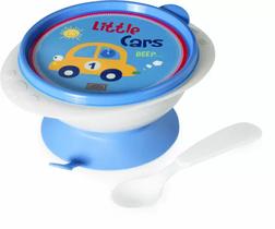 Tigela Infantil Com Ventosa E Colher Carrinhos - Plasútil