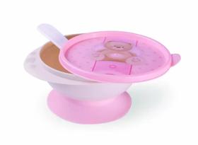 Tigela Infantil Com Ventosa E Colher Ursa - Plasútil