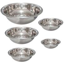 Tigela Inox Bowl Cumbuca Bacia Kit 5 uni Casa Restaurante Lanchonete Mesa Posta Preparo Receita Resistente Duravel Tigela Inox Bowl Cumbuca Bacia Kit 5 uni Casa Restaurante Lanchonete Mesa Posta Preparo Receita Resistente Duravel