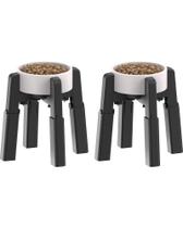 Tigela levantada para animais de estimação, suporte para tigelas para cães, altura ajustável, pacote com 2