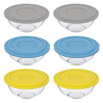 Tigela Marinex Plus 3L Grande com Tampa - Cores Sortidas - Embalagem com 6 Peças