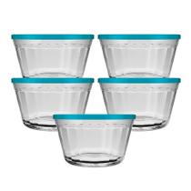 Tigela Nadir Americano 1 Litro 4610 com Tampa Colorida - Embalagem com 6 Peças