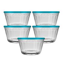 Tigela Nadir Americano 1 Litro 4610 com Tampa Colorida - Embalagem com 6 Peças