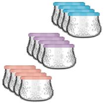 Tigela Nadir Sobremesa Nature com Tampa 200ml - Embalagem com 12 Unidades