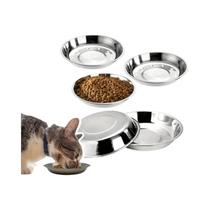 Tigela Para Gato Em Aço Inoxidável Antiderrapante E Antitombamento, Design Baixo E Largo Para