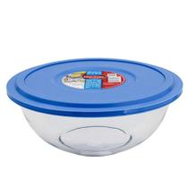 Tigela Plus com Tampa Plástica 3 Litros Azul - Marinex