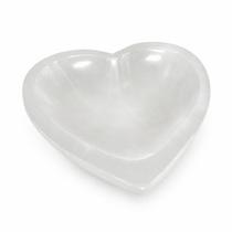 Tigela Pote Pedra Cristal Selenita Natural Bowl Coração 12cm Tigela Pote Pedra Cristal Selenita Natural Bowl Coração 12cm