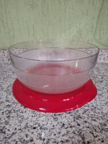 Tigela Premier 6L Translúcida e Tampa Vermelha Tupperware