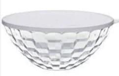 Tigela Prisma 2 litros Policarbonato Translúcida tampa branca Tupperware