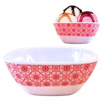 Tigela Quadrada Bowl Melamina Vermelho Pote Sobremesa 300ml