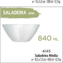 Tigela Saladeira Bowl Média 840Ml Branca Marinex 03 Uni