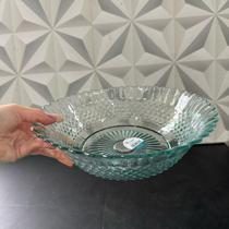 Tigela saladeira de vidro redonda decorada para cozinha alimentos multiuso salada travessa saladera Vitazza verde azul Tigela saladeira de vidro redonda decorada para cozinha alimentos multiuso salada travessa saladera Vitazza verde azul