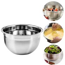 Tigela Saladeira Inox Multiuso Redonda 3L Funda Mixing Cozinha Versátil Massas Pão Bolo Molho Sobremesa Carnes Culinária Tigela Saladeira Inox Multiuso Redonda 3L Funda Mixing Cozinha Versátil Massas Pão Bolo Molho Sobremesa Carnes Culinária