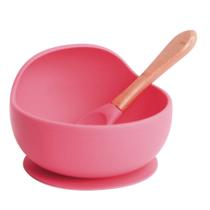 Tigela Silicone Com Ventosa e Talher Rosa Turminha Guara